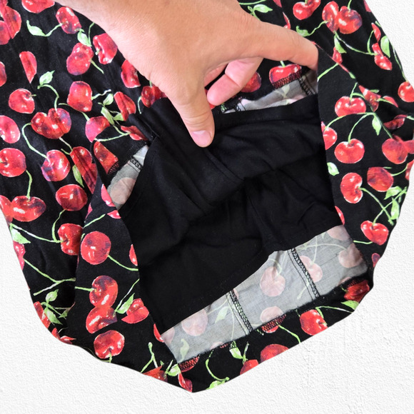 Y2K Cooperative Cherry Print Strapless Bustier Mini Dress Y2K Pinup Size Small - Picture 5 of 8